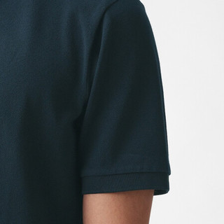 無印良品 MUJI 無印良品  男式 新疆棉珠地网眼编织 短袖POLO衫 黑色 M