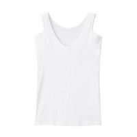 无印良品 無印良品 MUJI 女式 棉质凉爽 带吸汗垫背心 打底 白色 XL