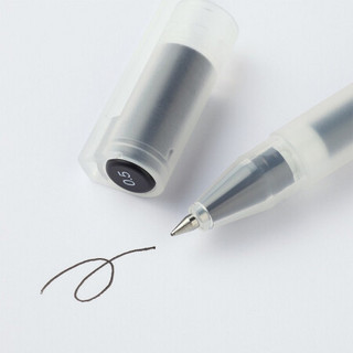无印良品 MUJI 凝胶中性墨水圆珠笔/笔帽式/10支装 学生文具 黑色 0.5mm