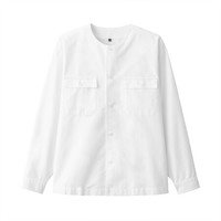 無印良品 MUJI 無印良品 男式 新疆棉 牛津 无领衬衫 纯棉衬衫 休闲衬衫 白色 L-XL