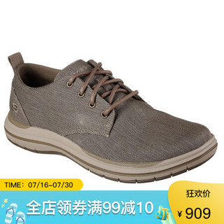 SKECHERS斯凯奇男鞋休闲鞋低帮系带MOTEN65388 BROWN 11