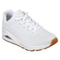 SKECHERS斯凯奇女鞋运动鞋休闲鞋纯色低帮系带73690 WHITE 7.5