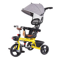凤凰（Phoenix）儿童三轮车1-5岁脚踏车座位可调节免充气可骑行宝宝手推车 优雅黄