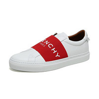 纪梵希 GIVENCHY 男士织物配皮休闲运动鞋板鞋哑光白色红色 BH0002H0FU 112 42.5码