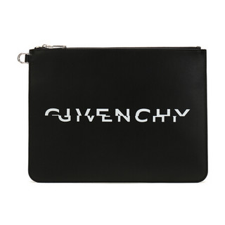 纪梵希 GIVENCHY 男士牛皮手拿包黑色LOGO BK600JK0UJ 004