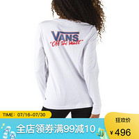 vans范斯女上衣纯色长袖圆领休闲长袖3941639 White Large