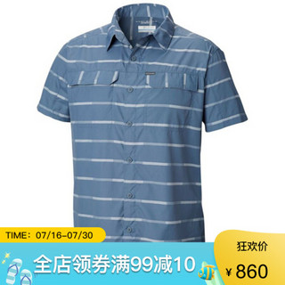 Columbia哥伦比亚衬衫男户外超卓速干防晒短袖1838901 Mountain Ikat Stripe S