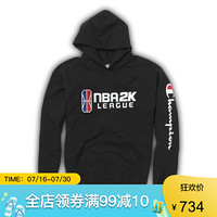 Champion冠军男款卫衣上衣连帽NBA 2K运动休闲CS2071 550789 Black XL