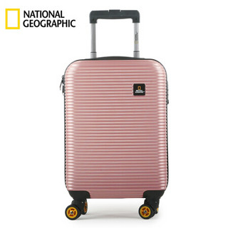 国家地理National Geographic行李箱超轻密码拉杆箱万向轮旅行箱耐磨抗摔登机箱20英寸 玫瑰金
