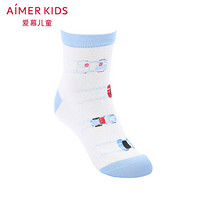 Aimer kids爱慕儿童男童男孩袜子20SS袜子卡通赛车印花短袜AK2943302白色+赛车22