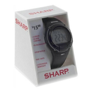 美国直邮 夏普 Sharp 男士数字手表 男士数字手表 黑色 SHPW04