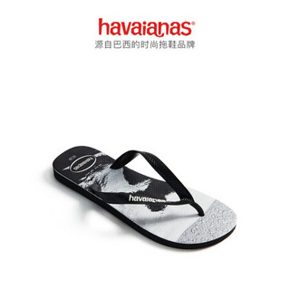 Havaianas哈唯纳Top Photo Print 2020新哈瓦那ins男女外穿人字拖鞋男鞋 4058-暗黑色/印花 适合 39-40码