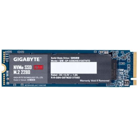 GIGABYTE 技嘉 猛盘 GP-GSM2NE3100TNTD NVMe M.2 固态硬盘 1TB (PCI-E3.0)
