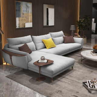 商品喜临门 沙发 布艺沙发 客厅组合家具仿棉麻懒人沙发 北欧休闲时尚