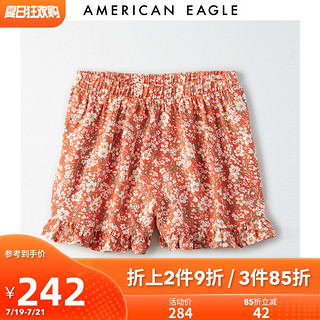 AEO短裤女夏2020新款高腰运动松紧直筒裤American Eagle1317_3782