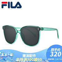 FILA（斐乐）2019年新款太阳镜女尼龙墨镜男太阳眼镜防紫外线复古圆脸潮流驾驶司机眼镜可定制近视 7385-Pale Green（透明绿框+黑灰片）