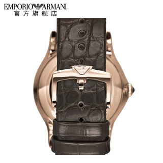 Armani阿玛尼 EMPORIO ARMANI正品男士手表机械表简约真皮鳄鱼皮瑞士手表ARS3012
