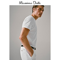 Massimo Dutti男装 徽标装饰网眼布男士休闲 T 恤上衣 01411354250