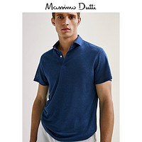 Massimo Dutti男装 商场同款 亚麻短袖男士POLO衫上衣 00707204439