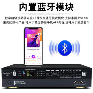 Kaxisaier 数字后级功放学校会议多媒体K歌酒吧ktv蓝牙播放卡包功放婚庆晚会防啸叫数字效果器音频功率放大器