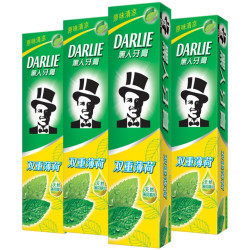 DARLIE 黑人 双重薄荷牙膏 120g*4+赠牙刷4支