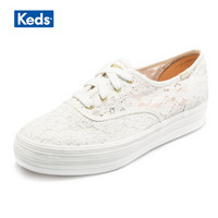 Keds 厚底松糕鞋 百搭简约女鞋 百搭简约休闲小白鞋WF59462 奶白色 35