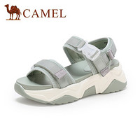 骆驼（CAMEL） 女士 百搭透气拼接鞋面魔术贴厚底运动凉鞋 A025256123 牛油果绿 39