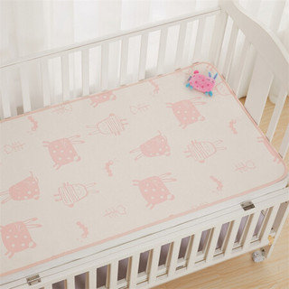 米乐鱼 婴儿凉席新生儿童宝宝凉席可水洗床垫 花园小兔120X65cm