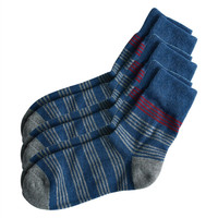 佐丹奴（Giordano） 男袜 佐丹奴袜子男装绅士拼色弹力加厚毛圈袜底四季中筒袜男01152611 83红蓝灰X3 均码