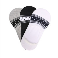 佐丹奴（Giordano） 男袜 袜子男士浅口船袜男袜学生三对装防滑隐形船袜01156001  白/灰/黑均码