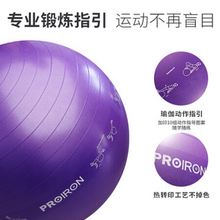 PROIRON 教学瑜伽球 健身球加厚防滑防爆初学者男女通用瘦身减肥球儿童孕妇分娩助产球普拉提平衡球75CM紫色