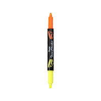 Pentel 派通 日本派通(Pentel)双头双色荧光笔学生标划重点醒目记号笔SLW8 橙色 3.0mm