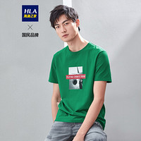 HLA海澜之家短袖T恤2019夏季新品时尚圆领科幻印花款短T男HNTBJ2R231A中绿花纹(P1)175/92A(50) cz