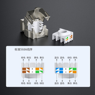 Biaze 毕亚兹 超六类网络模块 CAT6A万兆网线插座面板屏蔽免打模块 RJ45水晶头母座电脑网线连接头 TT27