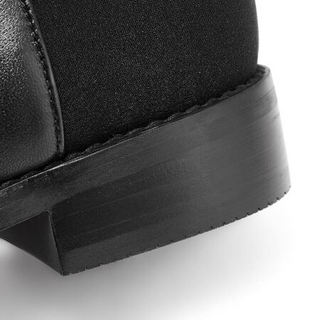 STUART WEITZMAN 斯图尔特·韦茨曼 女士黑色织物皮革拼接平底长靴 5050 BLACK NAP/STR GABRDNE 8.5/39