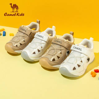 骆驼 CAMEL 2020夏季新款宝宝儿童包头凉鞋机能镂空软底网面沙滩鞋 A0280003973 卡其 28