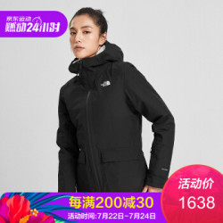 TheNorthFace北面防水保暖冲锋衣三合一外套女户外|3VT1 JK3/黑色 XL