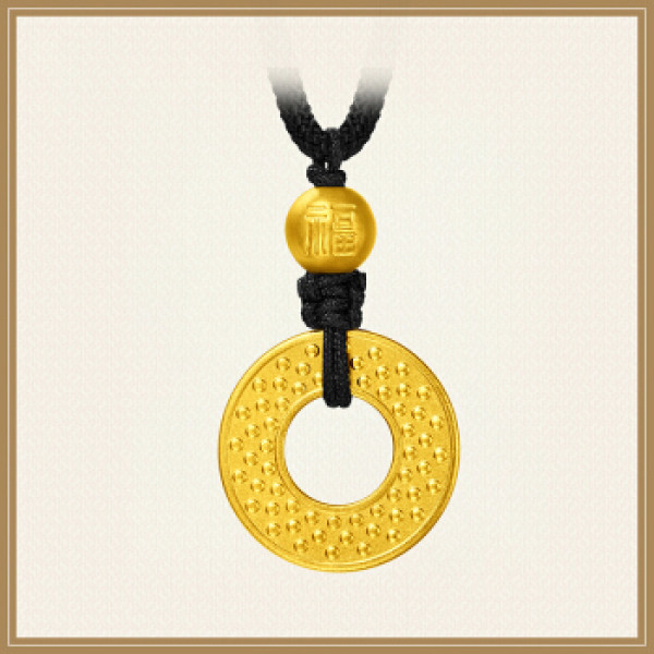周大福(chow tai fook)传承系列 古法黄金 玉瑗 足金黄金吊坠 f209131