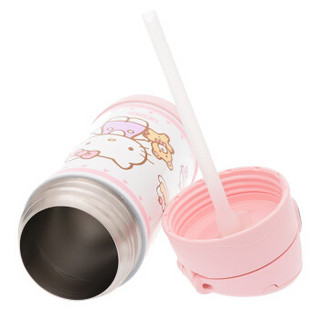 膳魔师THERMOS 儿童吸管保温杯保冷水杯350ml（粉色）F4011 KT003