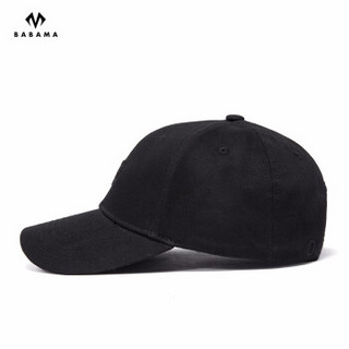 BABAMA棒球帽男女嘻哈帽韩版个性鸭舌帽户外运动时尚情侣遮阳帽 黑色