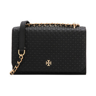 TORY BURCH 汤丽柏琦 女士翻盖皮质单肩斜挎包52806 001 黑色