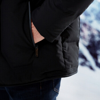 柒牌 SEVEN 羽绒服男冬季男士休闲保暖上衣白鸭绒外套 117E70020 黑色200