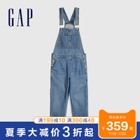Gap女装纯棉透气修身背带牛仔裤夏季589839 2020新款时尚水洗裤子