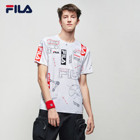 FILA 斐乐 男子短袖T恤2020夏新款机车半袖舒适棉质T恤男透气