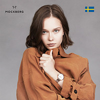 瑞典Mockberg正品女士手表精刚表带白色表盘潮流大气时尚石英腕表