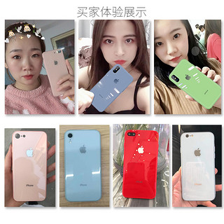 苹果7plus手机壳8plus玻璃镜面6s个性iphone6网红ip6七7八抖音同款p女款6plus粉色i6潮牌i7六i8新款ip8苹果6