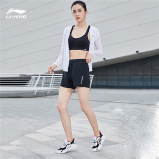 LI-NING 李宁 运动时尚系列 女士运动裤 AKSP136 标准黑 L