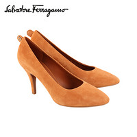 菲拉格慕(Salvatore Ferragamo) 20ss春夏 女士棕色羊皮革高跟鞋 0726401_1D _ 75(送女友 送礼)