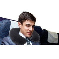 INTEX 68675充气旅行绒毛枕飞机枕颈椎枕护颈枕U型枕头睡枕36*30*10cm