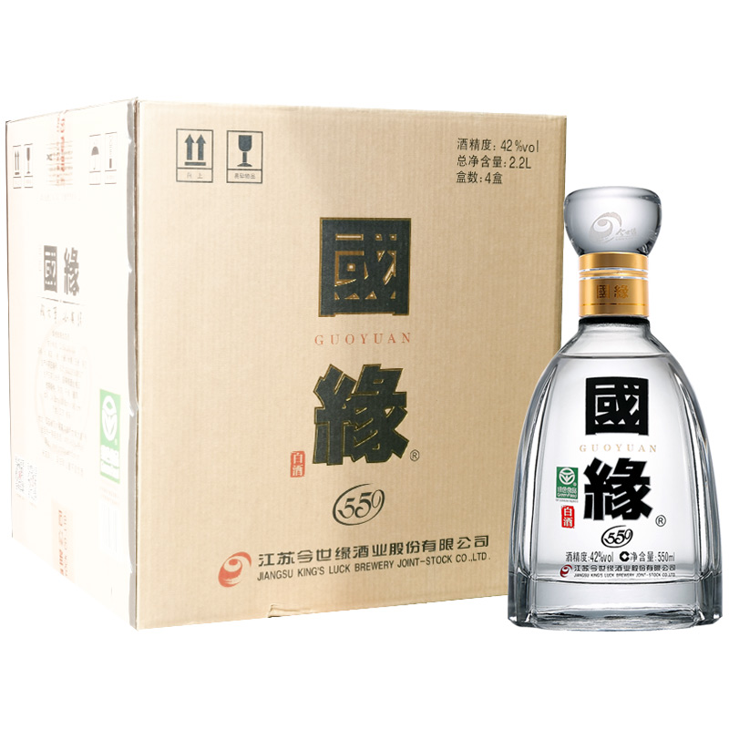 国缘 四开 42%vol 幽雅醇厚型白酒 500ml*4瓶